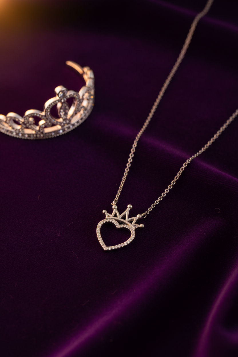 Crown Heart Necklace Royal Velvet