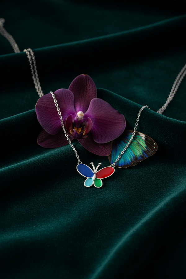 Butterfly Necklace Luxury Editorial Shot